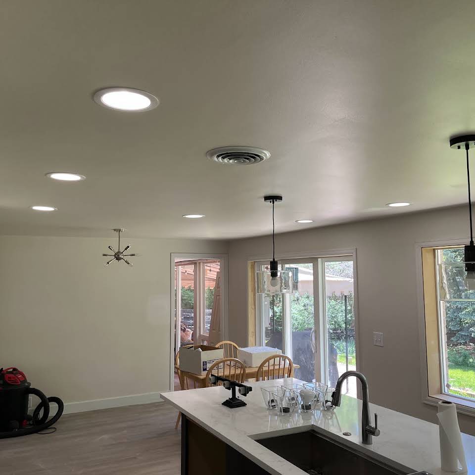Whole-Home Recessed Lighting — Kitchen Remodel, electrical work by AC Electrical Contractors serving Denver and Castle Rock